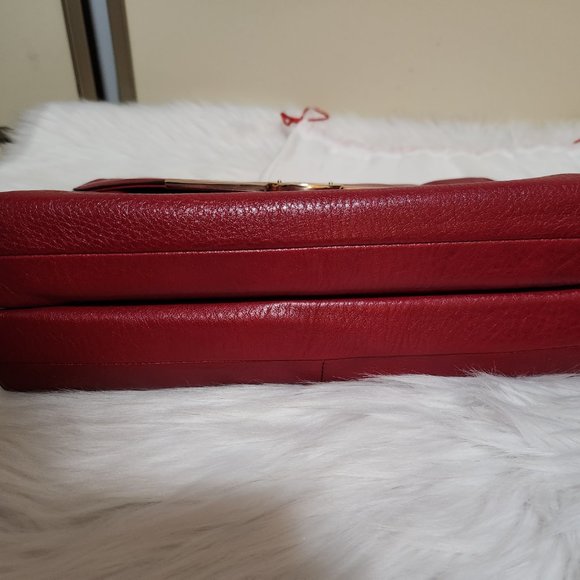 LIKE NEW "COACH" MADISON RED LEATHER SHOULDER FLAP BAG - Picture 9 of 16